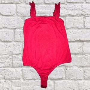 Red Body Suit with Buttons